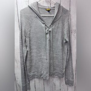 Prince & Fox Light Gray Lace-Up Hoodie size large
